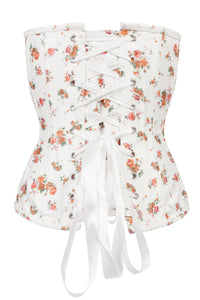 Corset Story CSFT021 Floral Classic White Overbust With Sweetheart Neckline