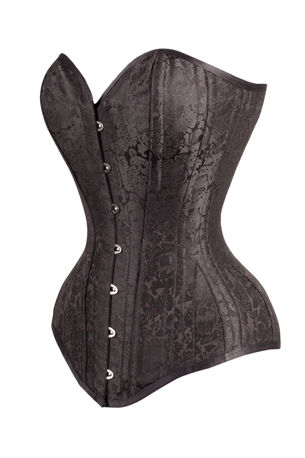 Long Black Brocade Expert Waist Training Corset