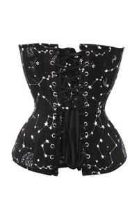Cotton Overbust Corset in Black